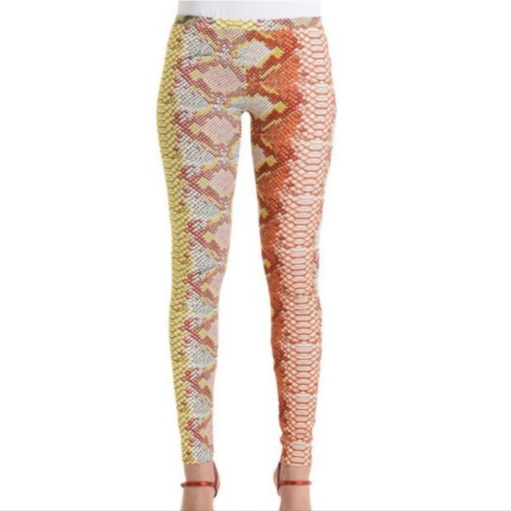 JUST CAVALLI Green/Blue HTF Mermaid Serpent Reptile Print Leggings 42 (US6)